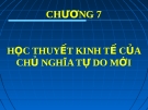 Bài giảng Lịch sử các học thuyết kinh tế: Chương 7