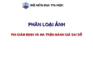 Bài giảng Địa tin học - Phân loại ảnh: Phi giám định và ma trận đánh giá sai số