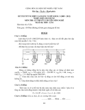 Đề thi & đáp án lý thuyết Điện dân dụng năm 2012 (Mã đề LT41)