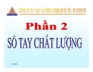 Bài giảng Kinh tế quản lý - Phần 2: Sổ tay chất lượng - Nguyễn Đức Tuấn