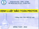 Bài giảng Định luật bảo toàn proton - ThS. Hồ Sỹ Linh