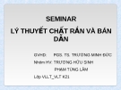 Bài thuyết trình Lý thuyết chất rắn và bán dẫn