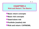 Bài giảng Chapter 4: Risk and return - The basics