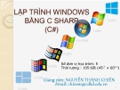 Bài giảng Lập trình Windows bằng C Sharp (C#) - GV. Nguyễn Thành Chiến