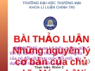 Đề tài: Mối quan hệ biện chứng giữa tồn tại xã hội và ý thức xã hội. Ý nghĩa của nó đối với công cuộc đổi mới, xây dựng đất nước ta hiện nay?