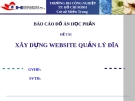 Báo cáo đồ án: Xây dựng Website quản lý đĩa