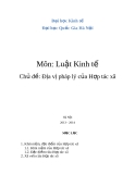 Tiểu luận Luật kinh tế: Địa vị pháp lý của Hợp tác xã