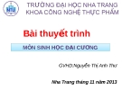 Bài thuyết trình môn Sinh học đại cương: Pha sáng trong quang hợp