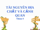 Đề tài: Tài nguyên đại chất và cảnh quan