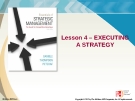 Lecture Strategic Management: Lesson 4 - Executing a strategy