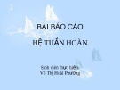 Bài báo cáo: Hệ tuần hoàn