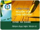 Bài thuyết trình Kế toán nguồn vốn chủ sở hữu