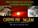 Bài giảng Tình cảnh lẻ loi của người chinh phụ