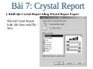 Bài giảng Lập trình trực quan - Bài 7: Crystal Report