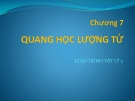 Bài giảng Vật lý 2: Chương 7 - GV. Lăng Đức Sỹ