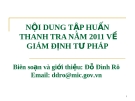 Bài giảng Nội dung tập huấn Thanh tra năm 2011 về Giám định tư pháp - Đỗ Đình Rô