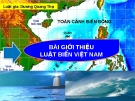 Bài giảng Toàn cảnh biển đông: Bài giới thiệu luật biển Việt Nam - LG Dương Quang Thọ