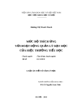 Luận án Tiến sĩ Tâm lý học: Mức độ thích ứng với hoạt động quản lý dạy học của hiệu trưởng tiểu học