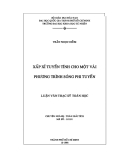 Luận văn thạc sĩ toán học: Xấp xỉ tuyến tính cho 1 vài phương trình sóng phi tuyến