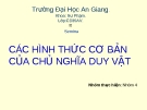 Thuyết trình: Các hình thức cơ bản của chủ nghĩa duy vật