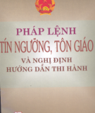 Nghị định hướng dẫn thi hành và pháp lệnh tín ngưỡng tôn giáo: Phần 1