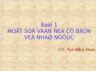 Bài giảng Lý luận chung về Nhà nước và Pháp luật: Bài 1 - GV. Ngô Bằng Đoan