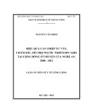 Luận án Tiến sĩ Y tế công cộng: Hiệu quả can thiệp tư vấn, chăm sóc, hỗ trợ người nhiễm HIV/AIDS tại cộng đồng ở 5 huyện của Nghệ An, 2008 - 2012