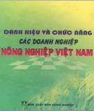 Doanh nghiệp nông nghiệp Việt Nam - Danh hiệu và chức năng: Phần 2