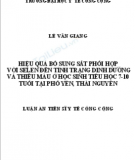 Luận án Tiến sĩ Y tế công cộng: Hiệu quả bổ sung sắt phối hợp với selen đến tình trạng dinh dưỡng và thiếu máu ở học sinh tiểu học 7 - 10 tuổi tại Phổ Yên, Thái Nguyên