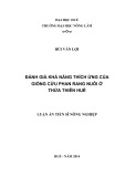 Luận án Tiến sĩ Nông nghiệp: Đánh giá khả năng thích ứng của giống cừu Phan Rang nuôi ở Thừa Thiên Huế