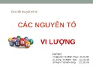 Bài thuyết trình Các nguyên tố vi lượng