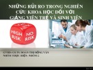 Bài thuyết trình: Những rủi ro trong nghiên cứu khoa học đối với giảng viên trẻ và sinh viên