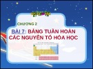 Bài giảng Hóa học Chương 2 - Bài 7: Bảng tuần hoàn các nguyên tố hóa học