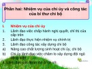 Bài giảng Phần 2: Nhiệm vụ của chi ủy và công tác của Bí thư chi bộ