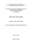 Quy hoạch Tổng thể và Nghiên cứu khả thi về GTVT Đô thị TP.HCM (HOUTRANS) - Báo cáo cuối cùng - Quyển 5: Báo cáo kỹ thuật - Số 12: Thể chế giao thông vận tải đô thị