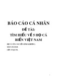 Báo cáo cá nhân: Tìm hiểu về 5 họ cá biển Việt Nam