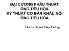 Bài giảng Đại cương phẫu thuật ống tiêu hóa kỹ thuật cơ bản khâu nối ống tiêu hóa - ThS.BS Huỳnh Huy Cường