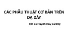 Bài giảng Các phẫu thuật cơ bản trên dạ dày - ThS.BS Huỳnh Huy Cường