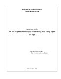 Trao đổi kinh nghiệm: Vài nét về phân môn luyện từ và câu trong môn Tiếng Việt ở tiểu học