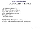 Mẫu Complain - PS