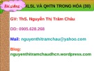 Bài giảng XLSL và QHTN trong hóa - GV.ThS. Nguyễn Thị Trâm Châu