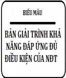 Bản giải trình khả năng đáp ứng đủ điều kiện của nhà đầu tư