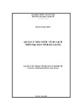 Luận văn Thạc sỹ Quản lý kinh tế: Quản lý Nhà nước về du lịch trên địa bàn tỉnh Hà Giang