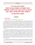 Sáng kiến kinh nghiệm 2015: Một số giải pháp có hiệu quả trong công tác quản lí và giáo dục học sinh lớp chủ nhiệm ở trường THPT