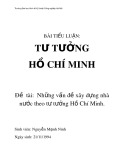 Tiểu luận Tư tưởng Hồ Chí Minh: Những vấn đề xây dựng nhà nước theo tư tưởng Hồ Chí Minh