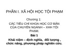 Bài thuyết trình Xã hội học tội phạm: Các tiêu chí khoa học cơ bản của chuyên ngành Xã hội học tội phạm