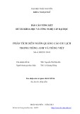 Đề tài khoa học và công nghệ cấp đại học: Phân tích diễn ngôn quảng cáo du lịch bằng tiếng Anh và tiếng Việt