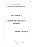Báo cáo tổng kết đề tài: Các biện pháp quản lý nhằm nâng cao chất lượng đào tạo thạc sỹ khoa học giáo dục