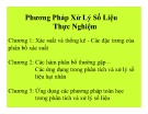 Bài giảng Phương pháp xử lý số liệu thực nghiệm