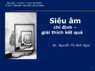 Bài giảng Siêu âm: Chỉ định – Giải thích kết quả - BS. Nguyễn Thị Bích Ngọc (ĐH Y dược TP.HCM)